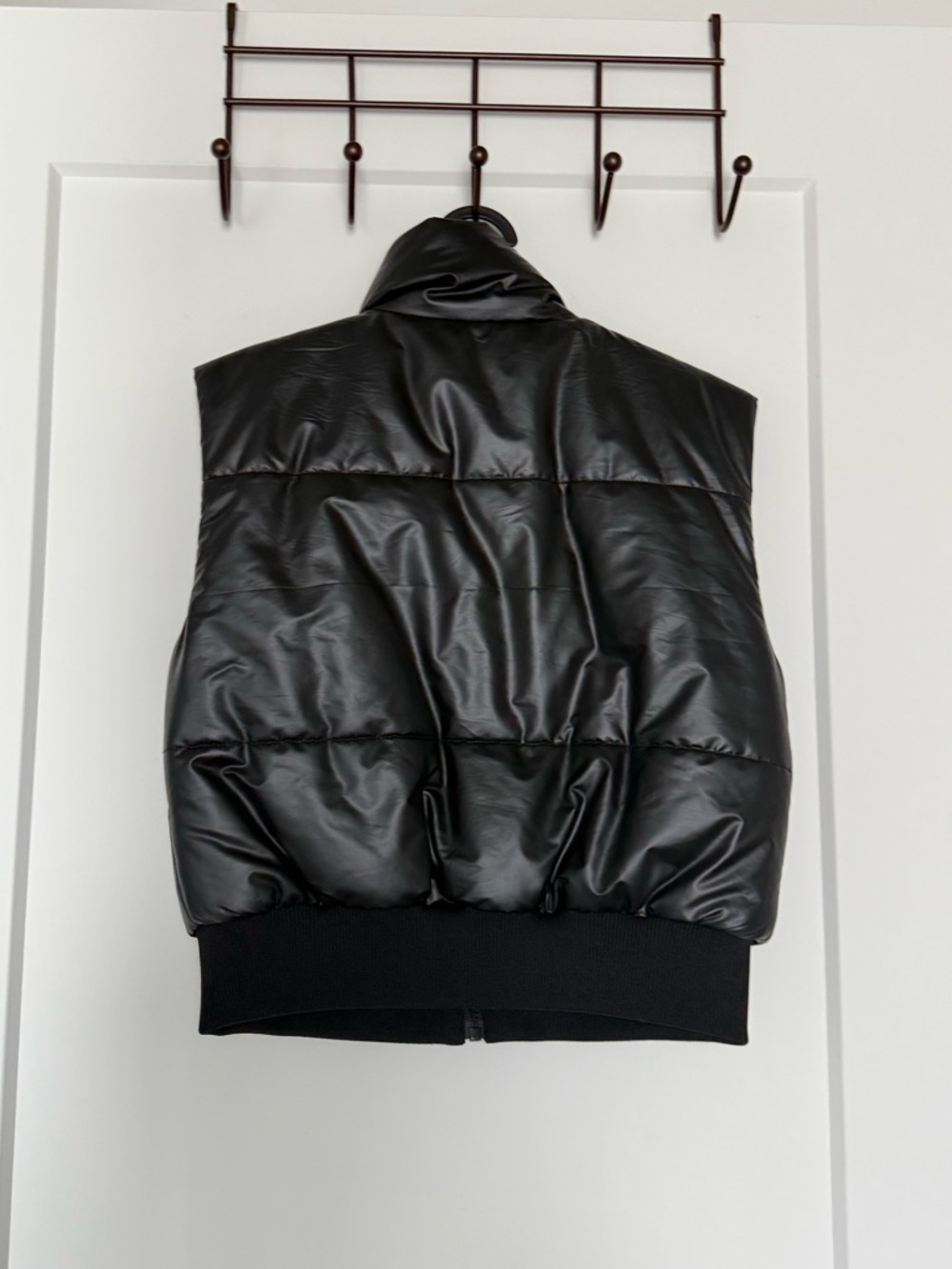 Forever 21 Black Faux Leather Puffer Vest - Picture 2 of 3